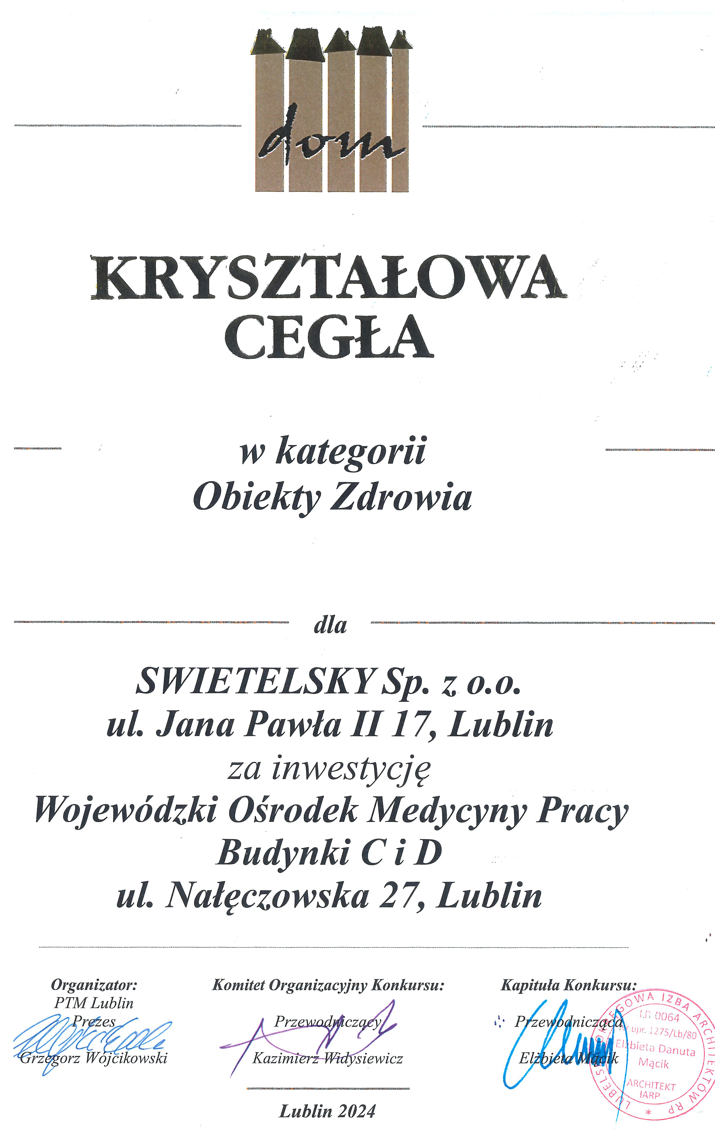 Dyplom Kryształowa Cegła